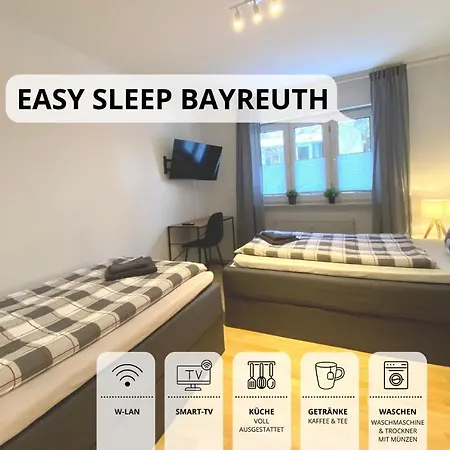 Easy Sleep 2 - Mit 5 Betten - 3 Schlafzimmer Bis 5 Personen - Monteure Willkommen * Байройт